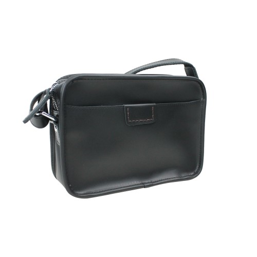 Full Grain Leather Shoulder Bag LS55.BLK