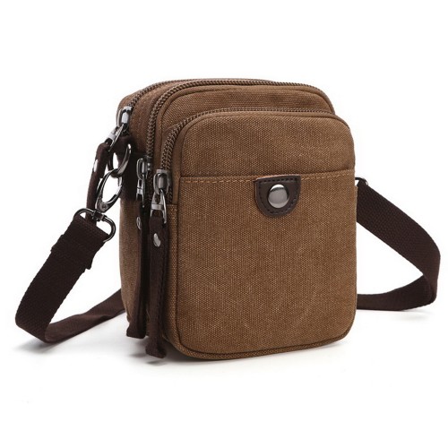 M.G. Canvas Shoulder Messenger Bag mu5017. Coffee