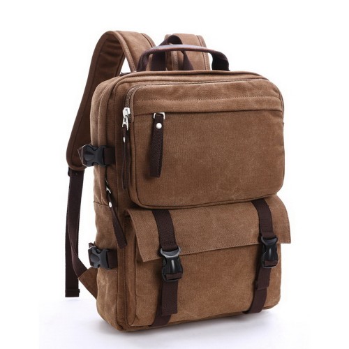 M.G. Canvas Backpack mu8524. Coffee