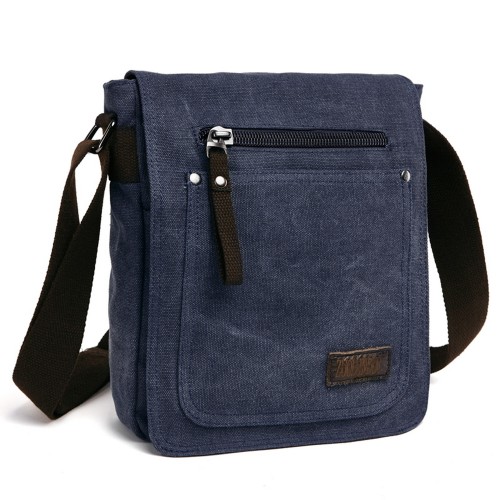 M.G. Canvas Shoulder Messenger Bag mu8572. Blue Grey