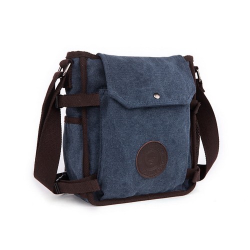 M.G. Canvas Shoulder Messenger Bag mu8576. Blue