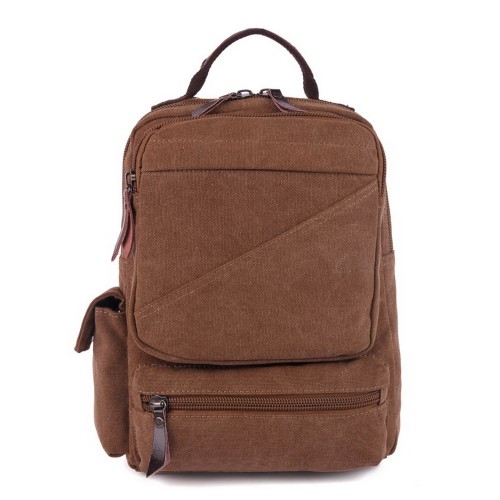 M.G. Canvas Backpack mu8605. Coffee