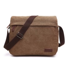 M.G. Canvas Shoulder Messenger Bag mu8646. Coffee