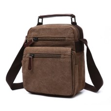 M.G. Canvas Shoulder Messenger Bag mu8666. Coffee