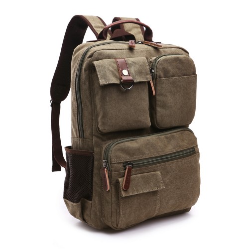 M.G. Canvas Backpack mu8678. Green