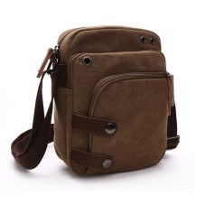 M.G. Canvas Shoulder Messenger Bag mu8681. Coffee