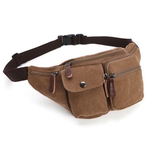 M.G. Canvas Waist Bag mu8688. Coffee