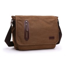 M.G. Canvas Shoulder Messenger Bag mu8802. Coffee