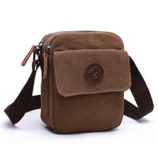 M.G. Canvas Shoulder Messenger Bag mu8810. Coffee