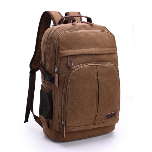 M.G. Canvas Backpack mu8818. Coffee