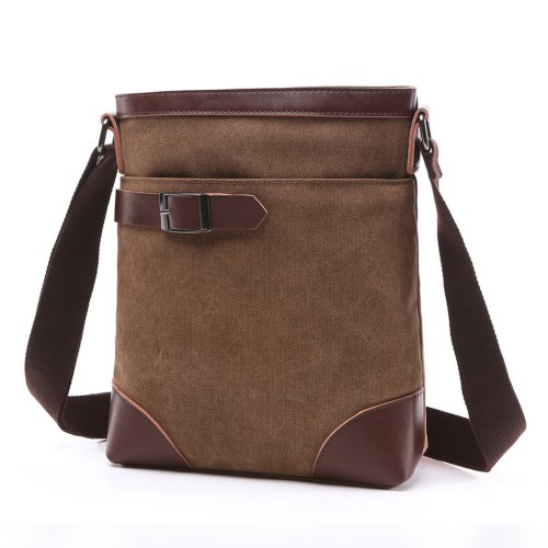 M.G. Canvas Shoulder Messenger Bag mu8837. Coffee