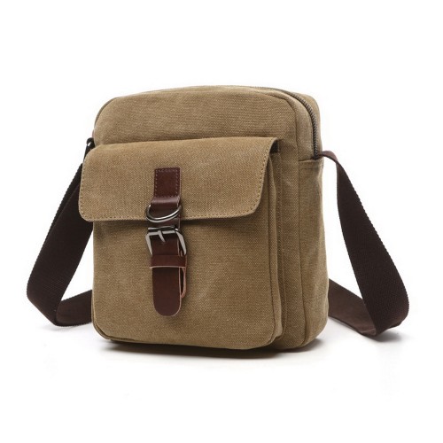 M.G. Canvas Shoulder Messenger Bag mu8840. Khaki