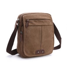 M.G. Canvas Shoulder Messenger Bag mu8842. Coffee