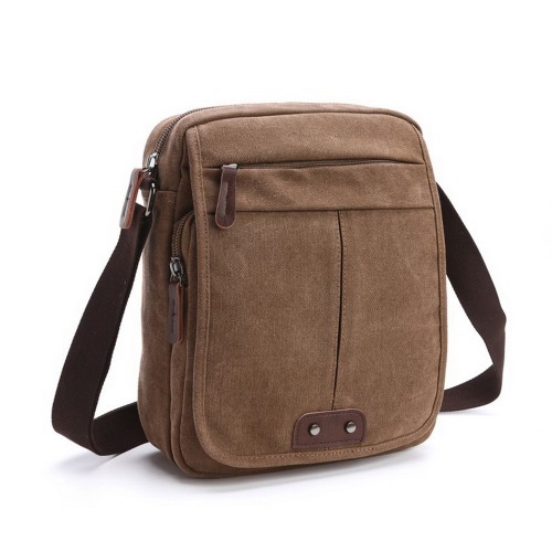 M.G. Canvas Shoulder Messenger Bag mu8842. Coffee