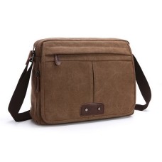 M.G. Canvas Shoulder Messenger Bag mu8843. Coffee