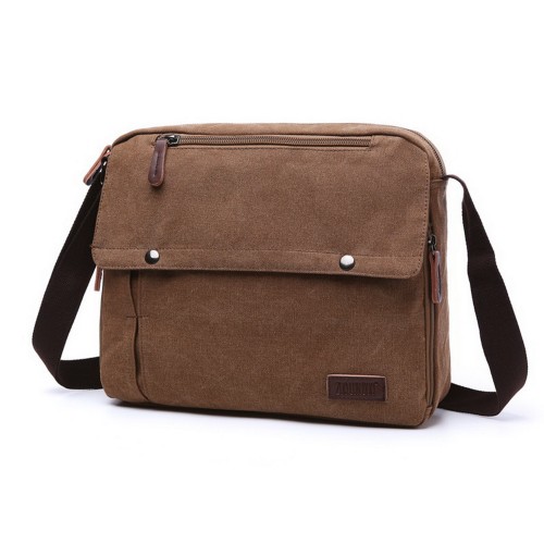 M.G. Canvas Shoulder Messenger Bag mu8847. Coffee