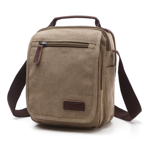 M.G. Canvas Shoulder Messenger Bag mu8858. Khaki